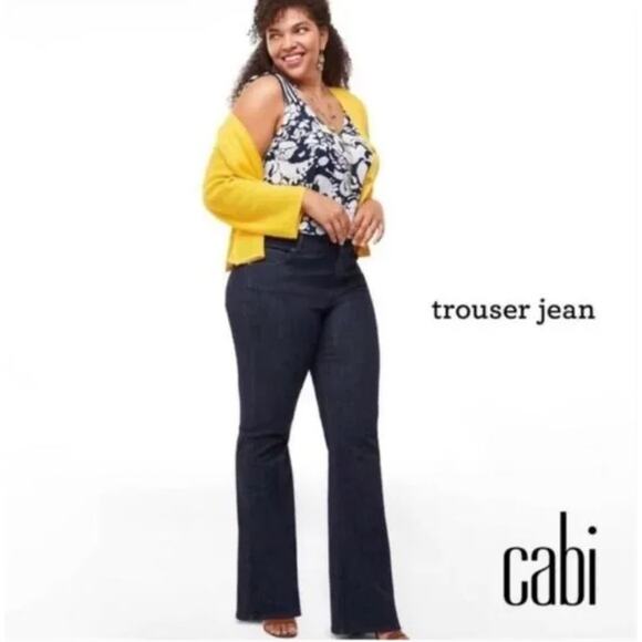 CAbi Women's Trouser Wide Leg Jeans Size 18 / 29" Inseam Deep Sea Wash Denim - Picture 1 of 5